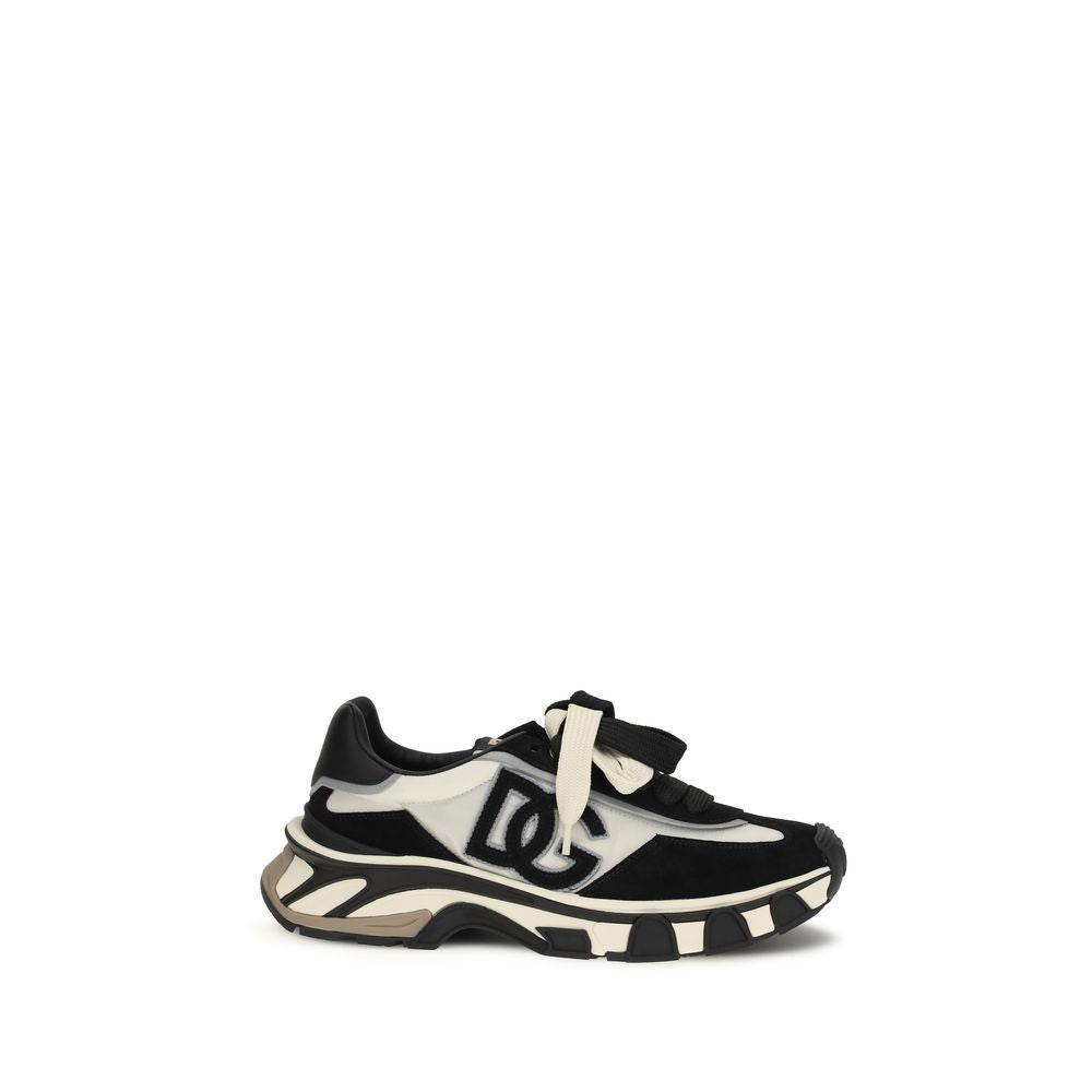 Dolce & Gabbana Black Elastane Athletic Sneakers