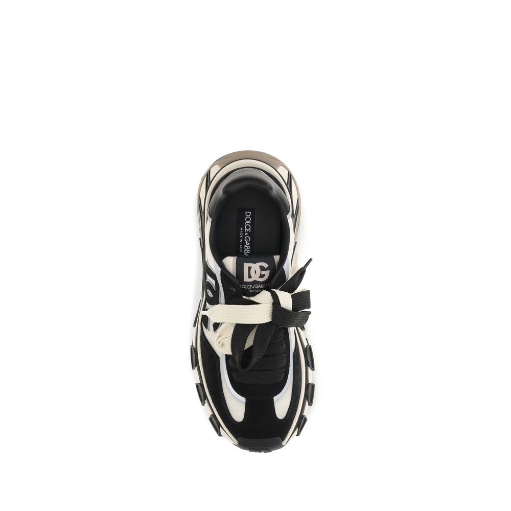 Dolce & Gabbana Black Elastane Athletic Sneakers