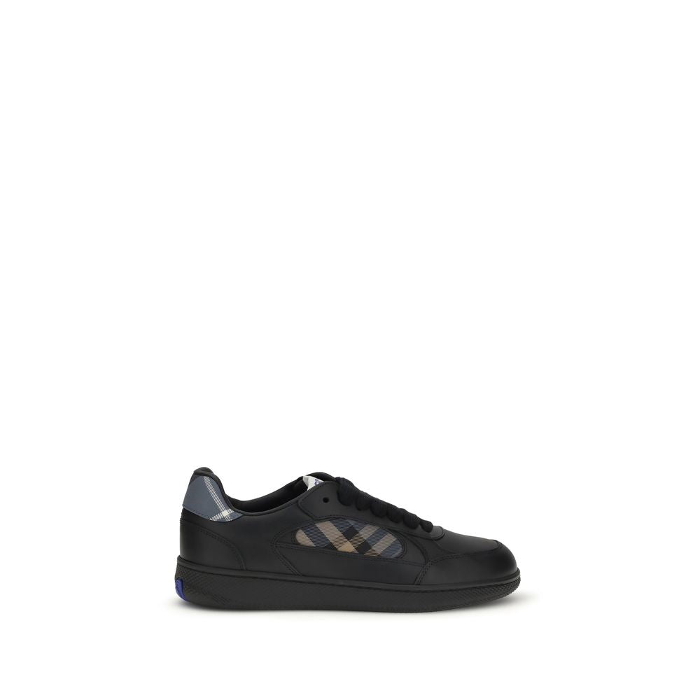 Burberry Black Calf Leather Bos Taurus Low Top Sneakers