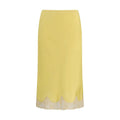 Saint Laurent Bicolor Silk Midi Skirt