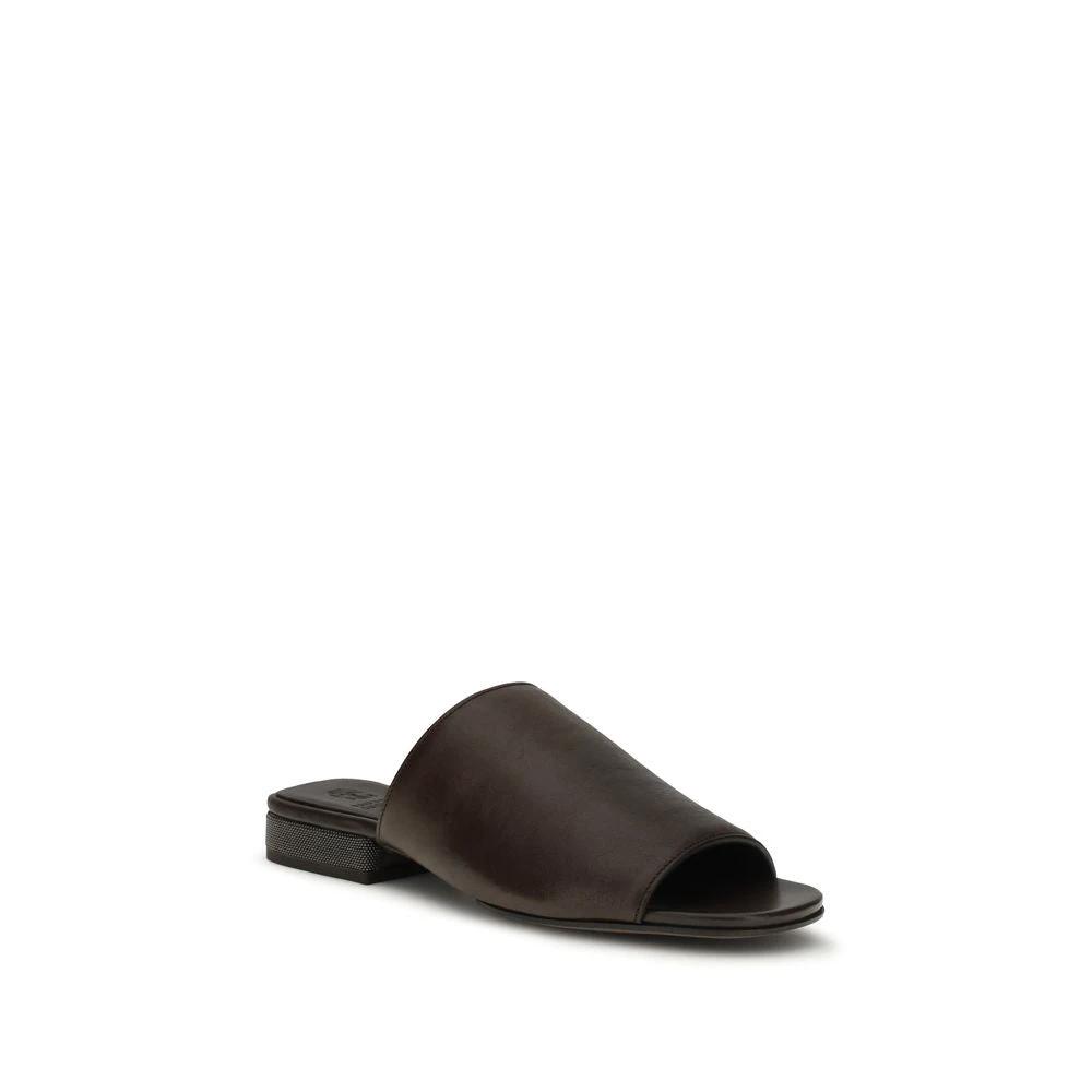 Sandales Bos Taurus en cuir de veau marron Brunello Cucinelli