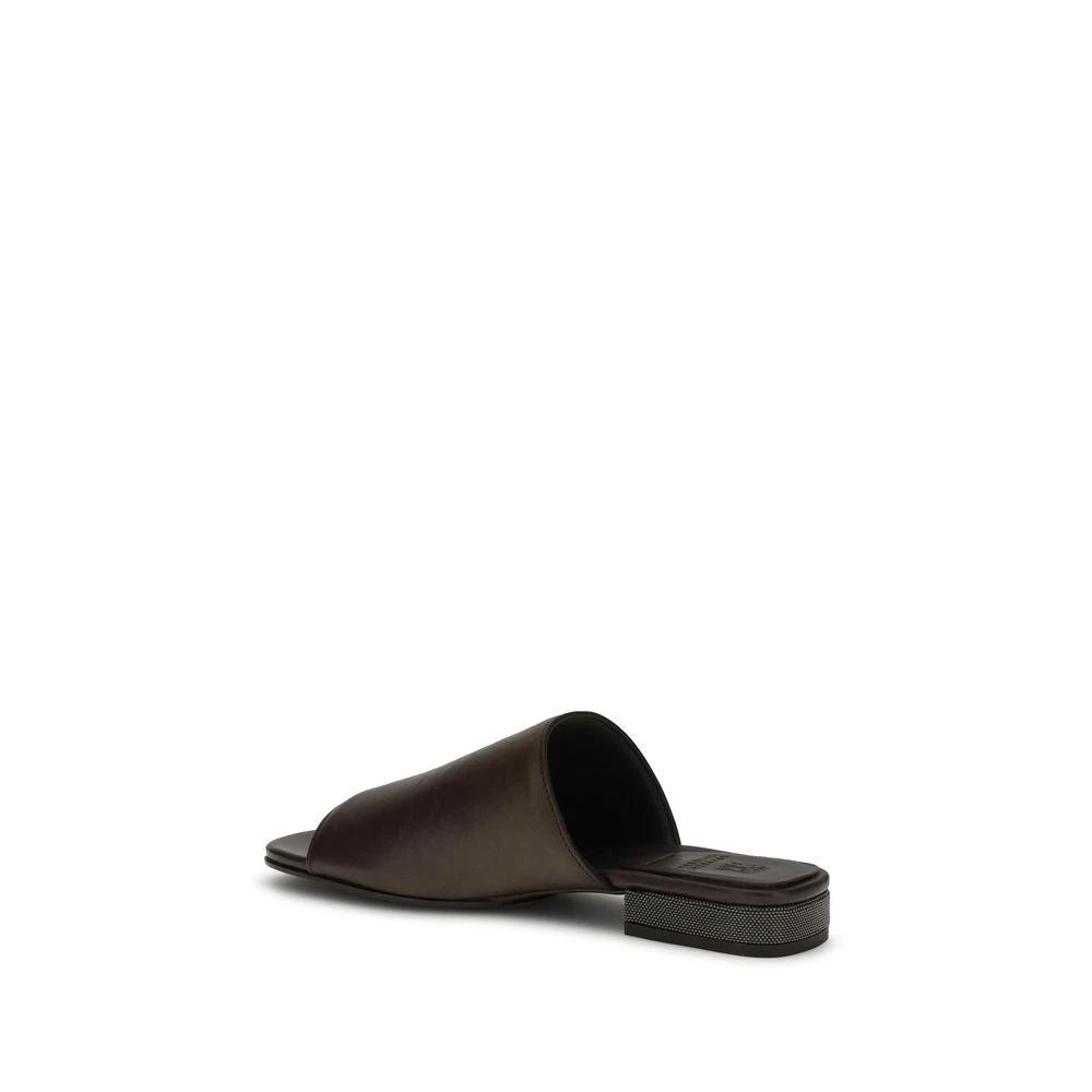 Sandales Bos Taurus en cuir de veau marron Brunello Cucinelli