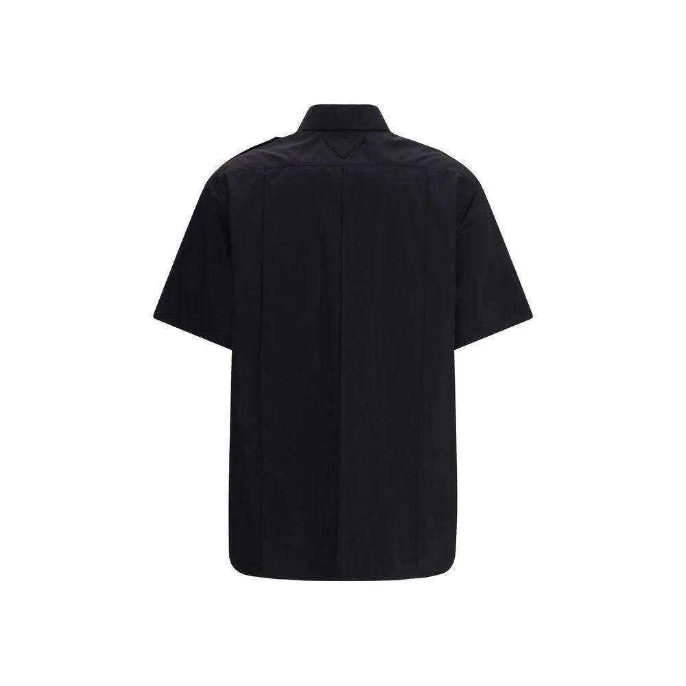Chemise Prada noire en coton à manches courtes