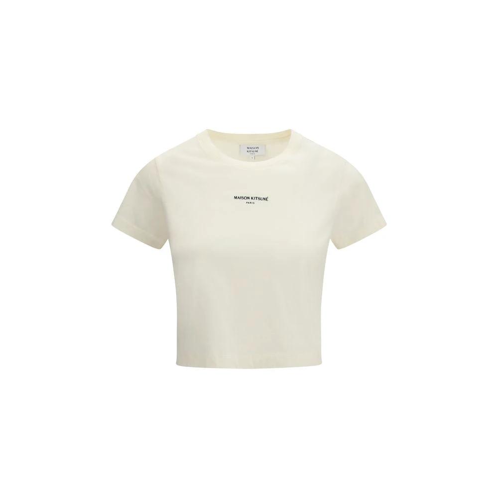 T-shirt en coton beige Maison Kitsuné