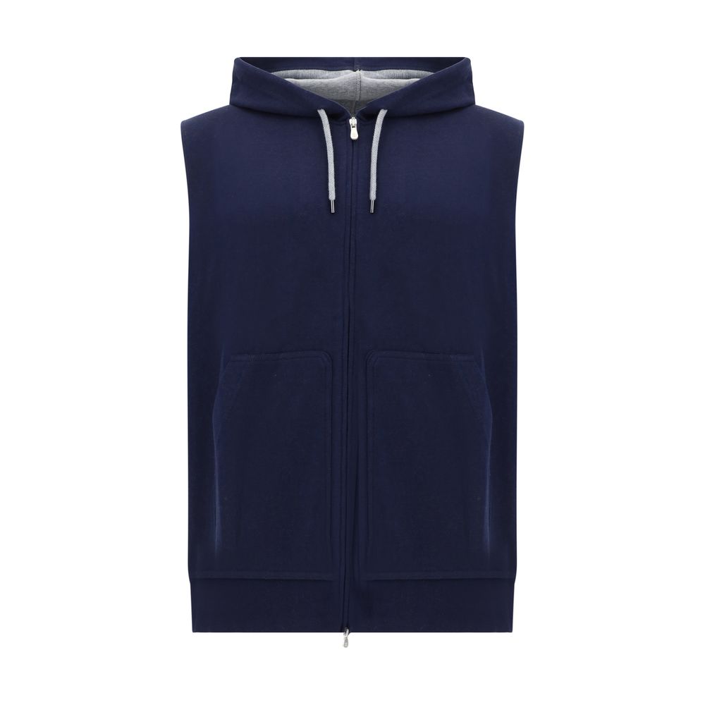 Brunello Cucinelli Blue Cotton Sweatshirt