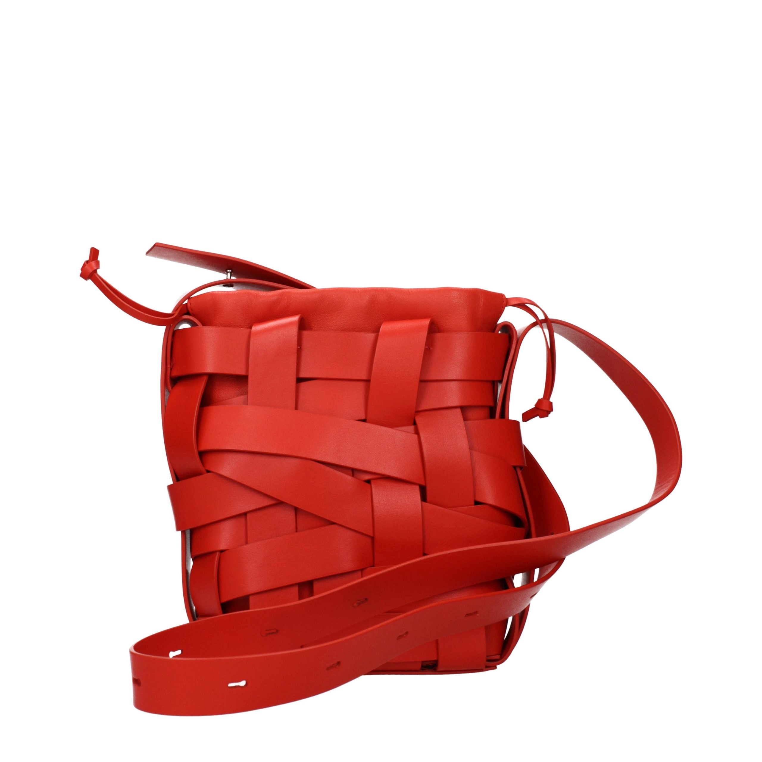 Jil Sander Red Leather Crossbody Bag