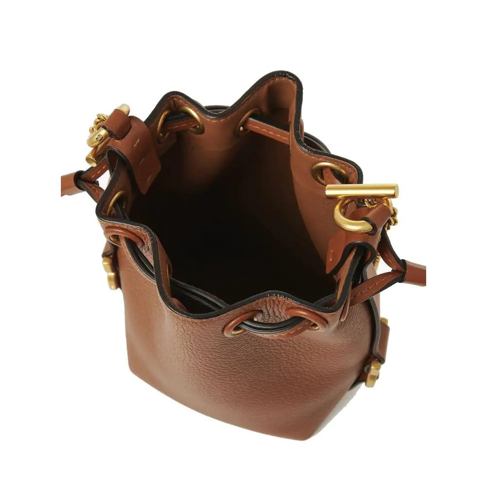 Sac à dos Chloé en cuir de veau marron