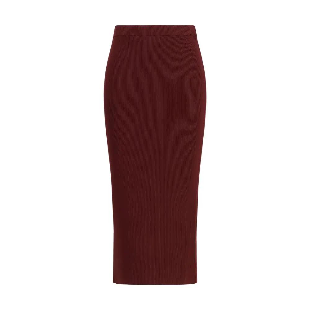 Jupe midi en viscose bordeaux Max Mara