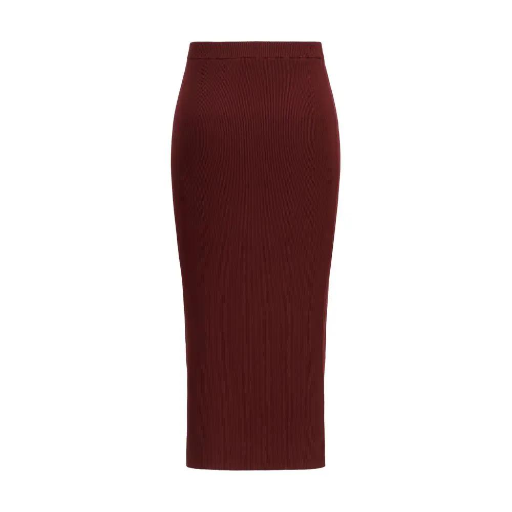Jupe midi en viscose bordeaux Max Mara