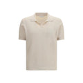 Men’s Beige Cotton Polo Shirt – Roberto Collina Ribbed Slim Fit Polo SS26