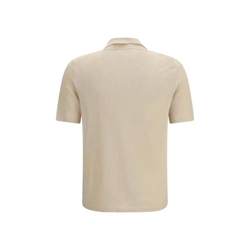 Polo beige lin homme – Roberto Collina maille légère SS26