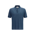 Men’s Blue Linen Polo Shirt – Roberto Collina Lightweight Knit Polo SS26