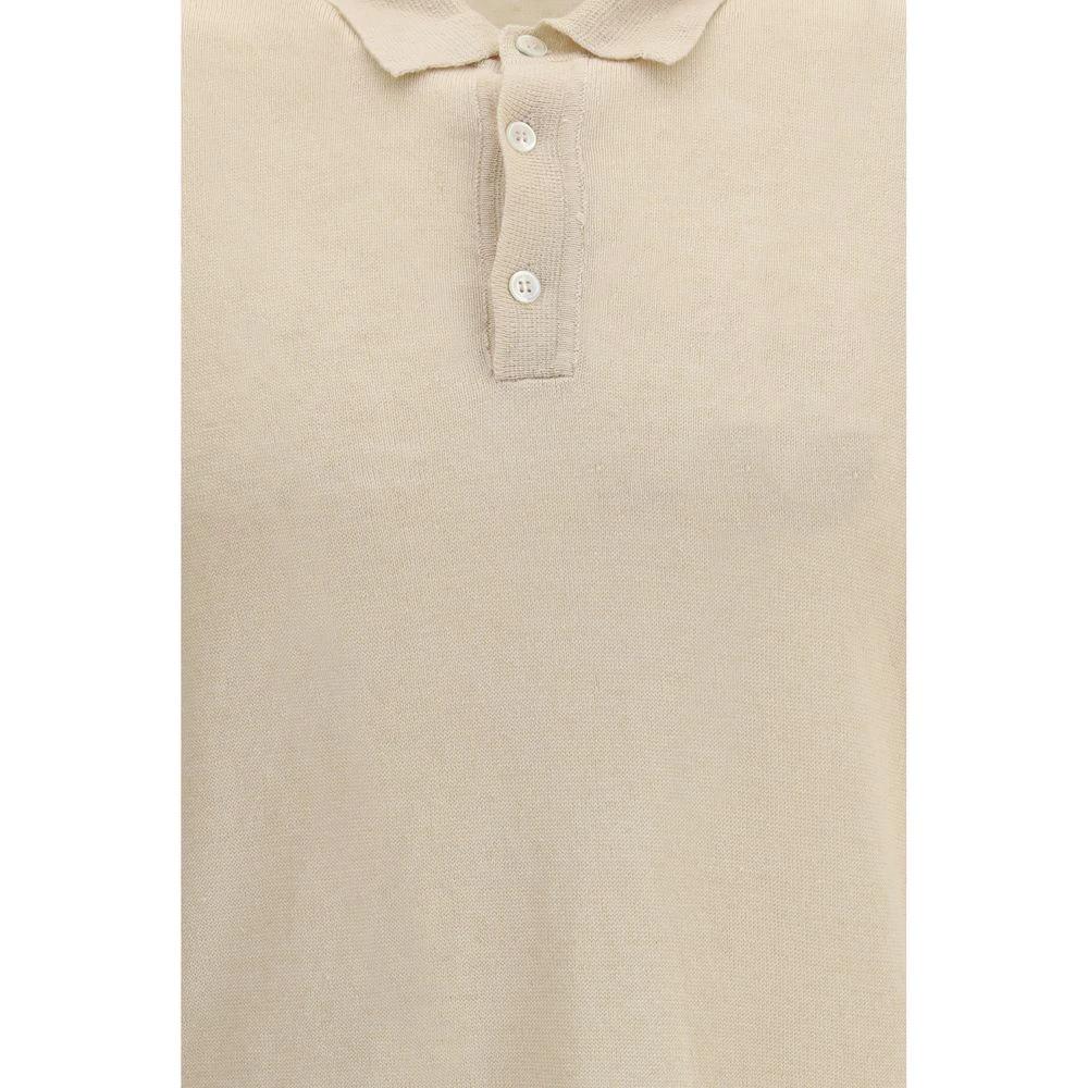 Polo beige lin homme – Roberto Collina maille légère SS26