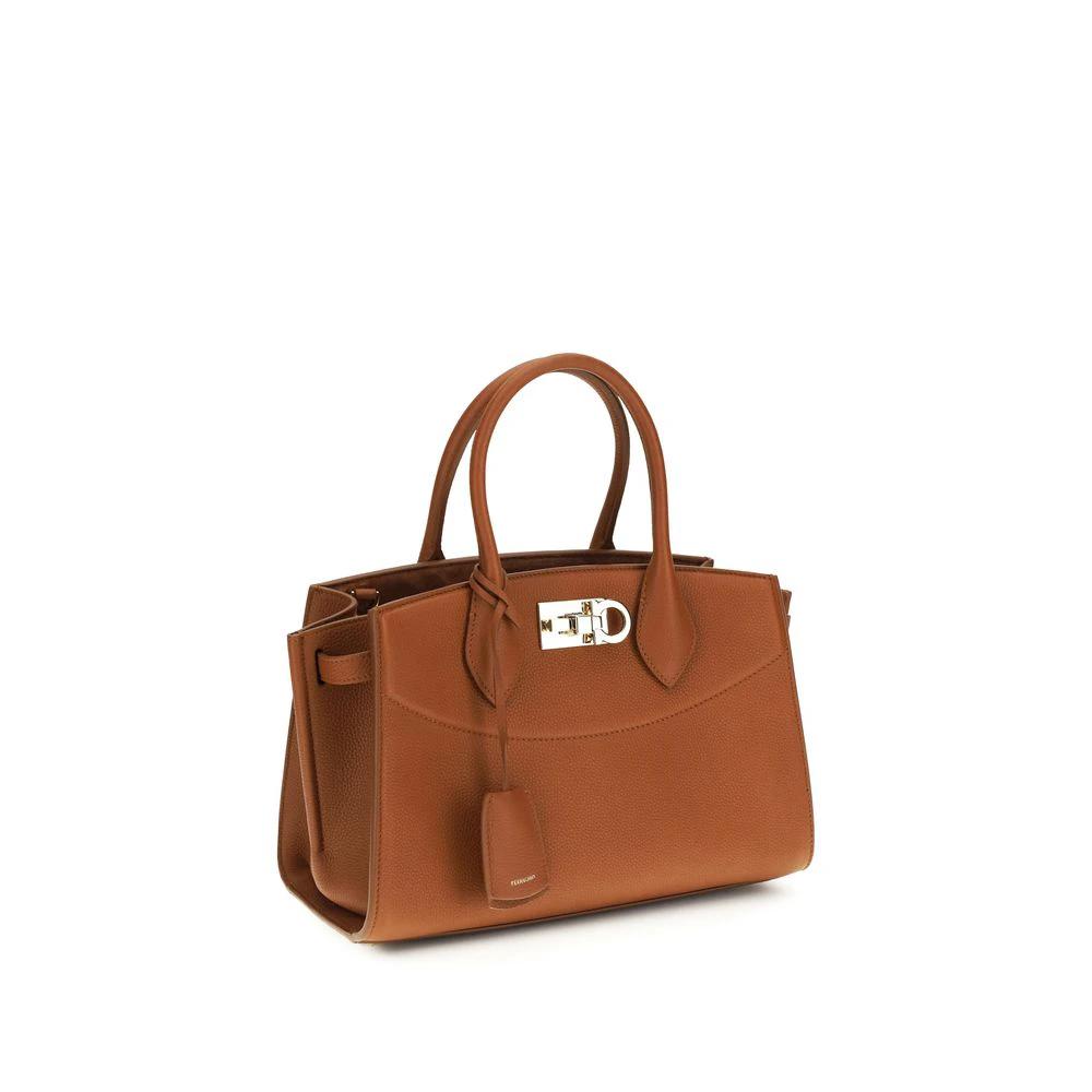 Sac à main Ferragamo Bos Taurus en cuir de veau marron