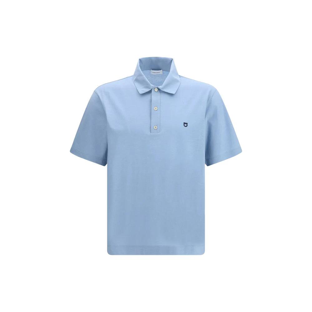 Polo Ferragamo bleu en coton