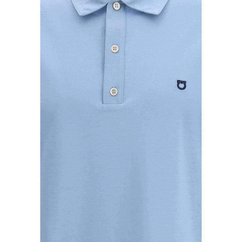 Polo Ferragamo bleu en coton