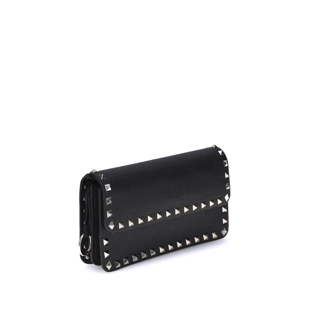 Portefeuille Valentino Garavani Bos Taurus en cuir de veau noir