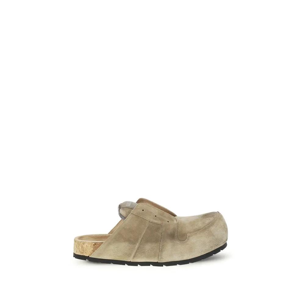 Mules Balenciaga Bos Taurus en cuir de veau beige