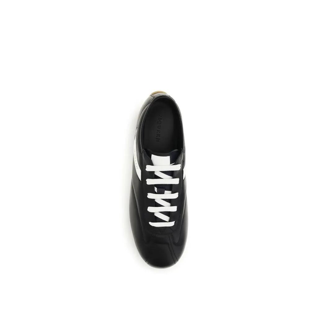 Alexander McQueen Black Calf Leather Bos Taurus Low Top Sneakers
