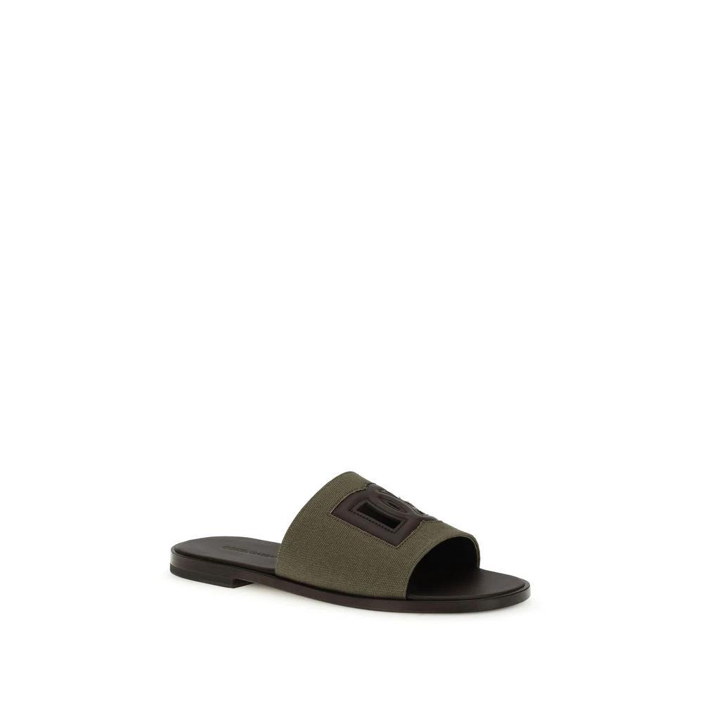 Sandales plates bicolores en coton Dolce & Gabbana