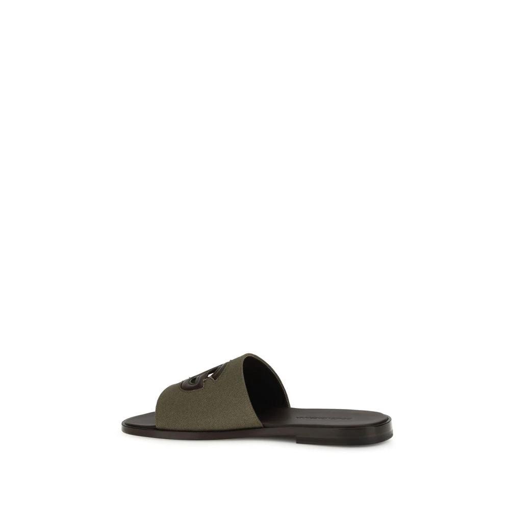 Sandales plates bicolores en coton Dolce & Gabbana