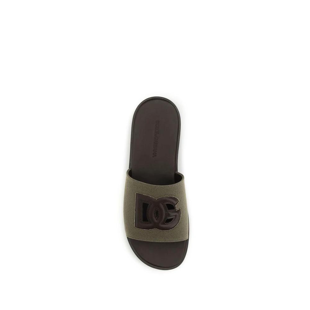 Sandales plates bicolores en coton Dolce & Gabbana