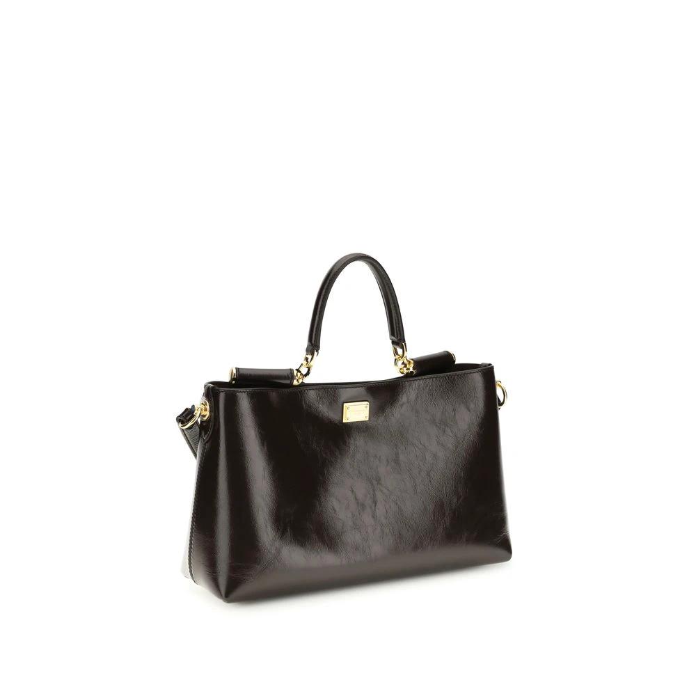 Dolce & Gabbana Brown Calf Leather Bos Taurus Handbag