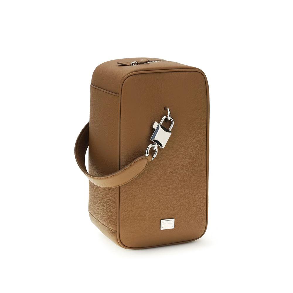Sac à main Dolce & Gabbana Bos Taurus en cuir de veau marron