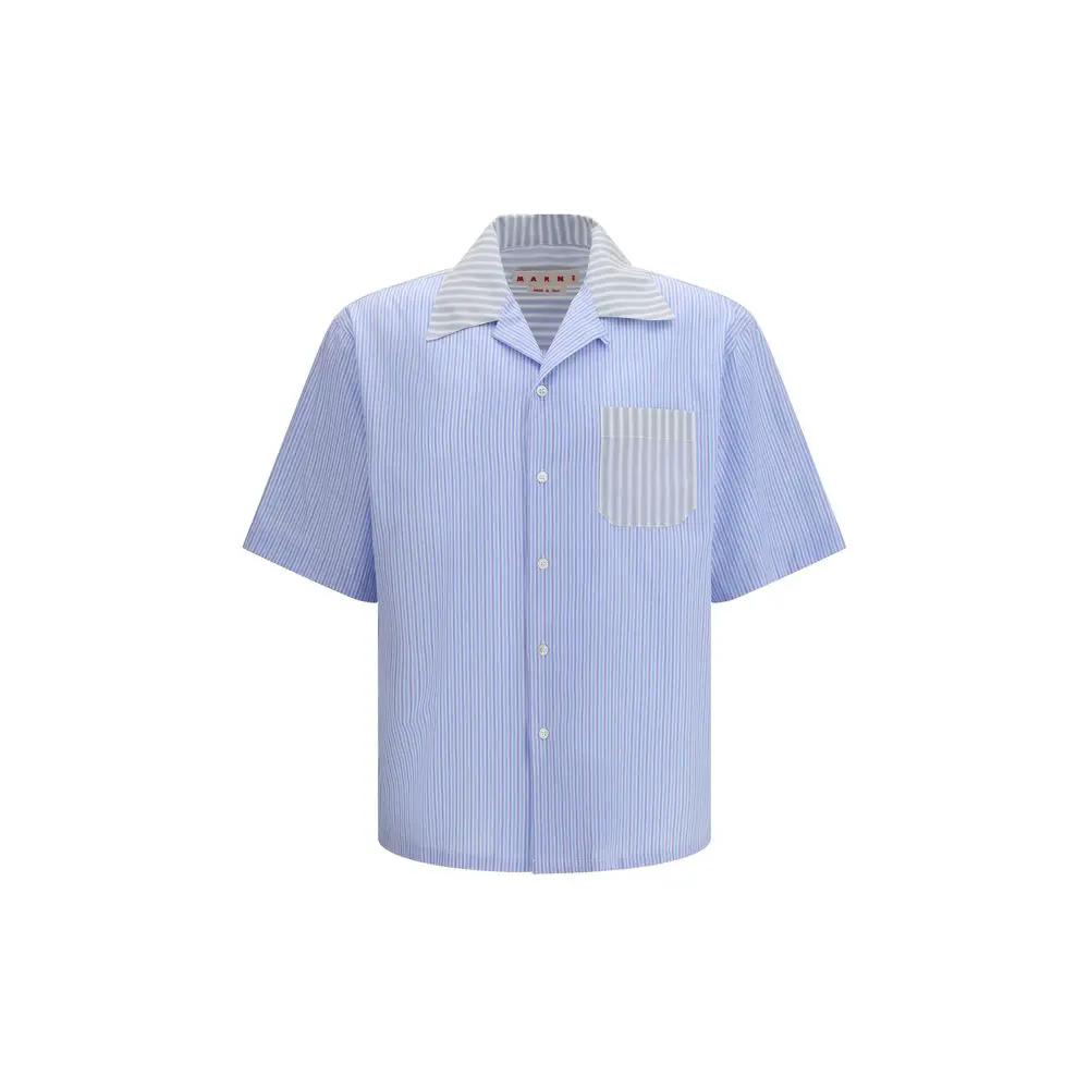 Chemise Marni bleue en coton à motifs
