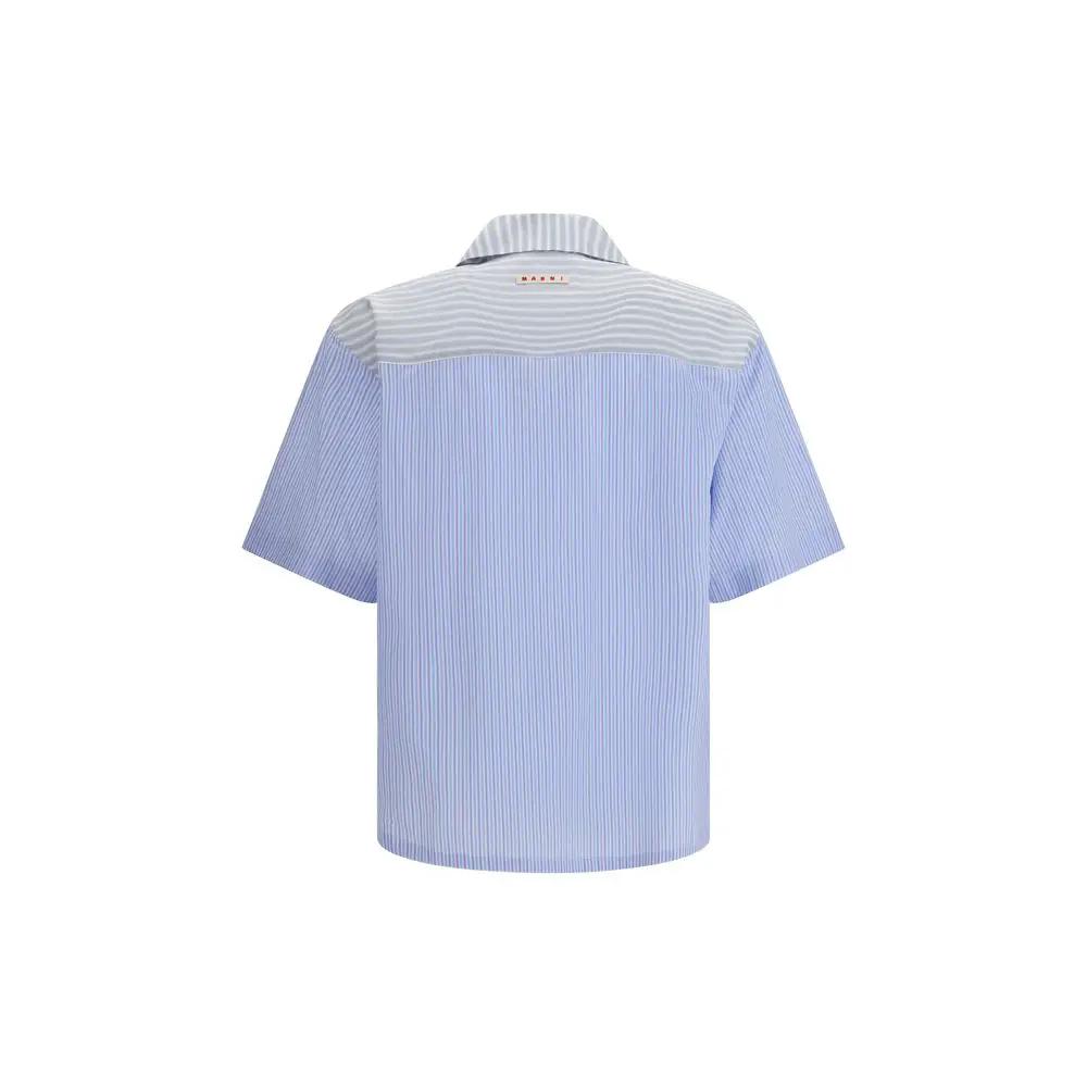 Chemise Marni bleue en coton à motifs