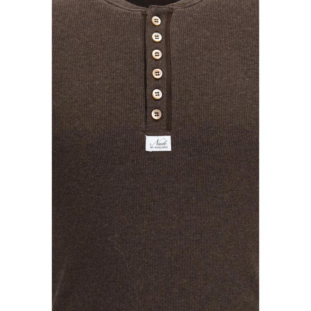 T-shirt en coton marron Magliano