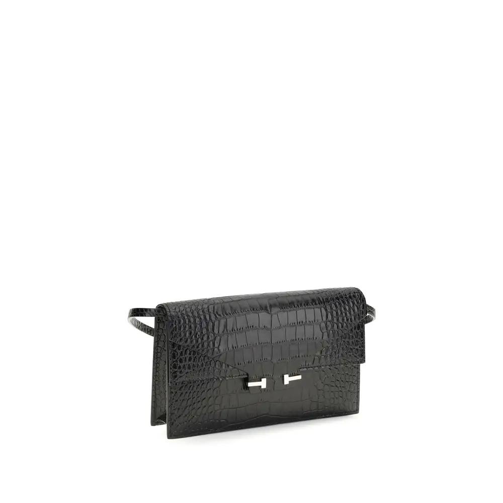 Sac bandoulière Tom Ford Bos Taurus en cuir de veau noir