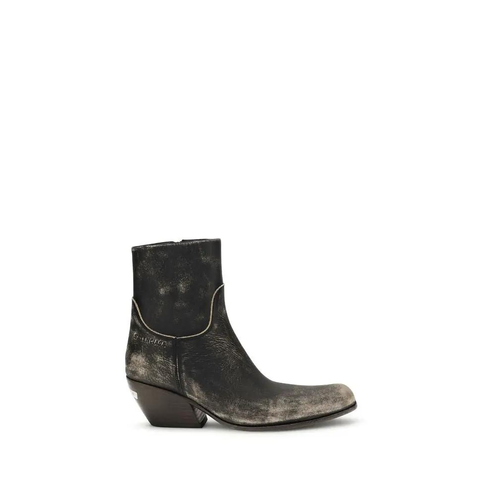 Balenciaga Black Calf Leather Bos Taurus Ankle Boots