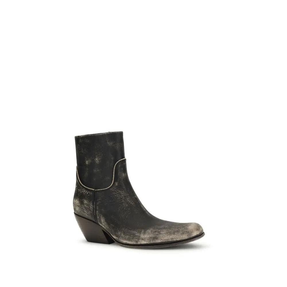 Balenciaga Black Calf Leather Bos Taurus Ankle Boots