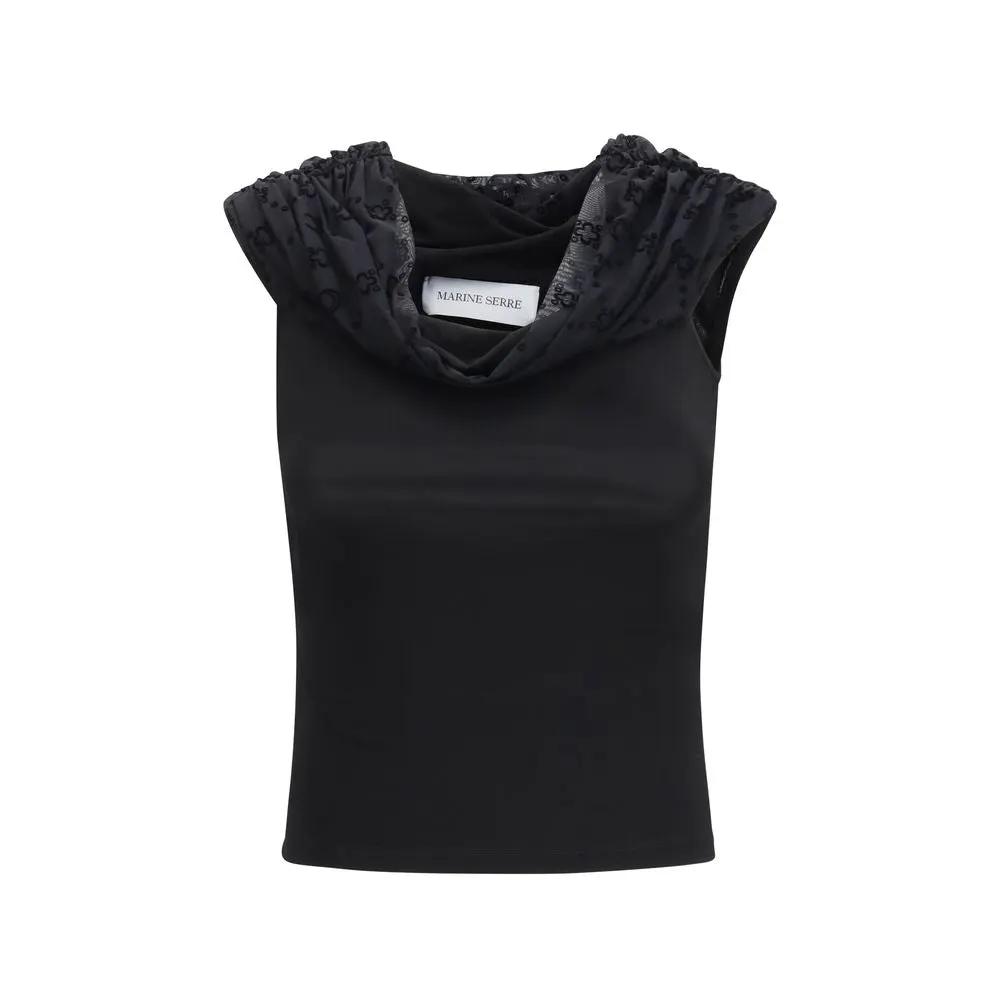 Marine Serre Black Viscose Shirt