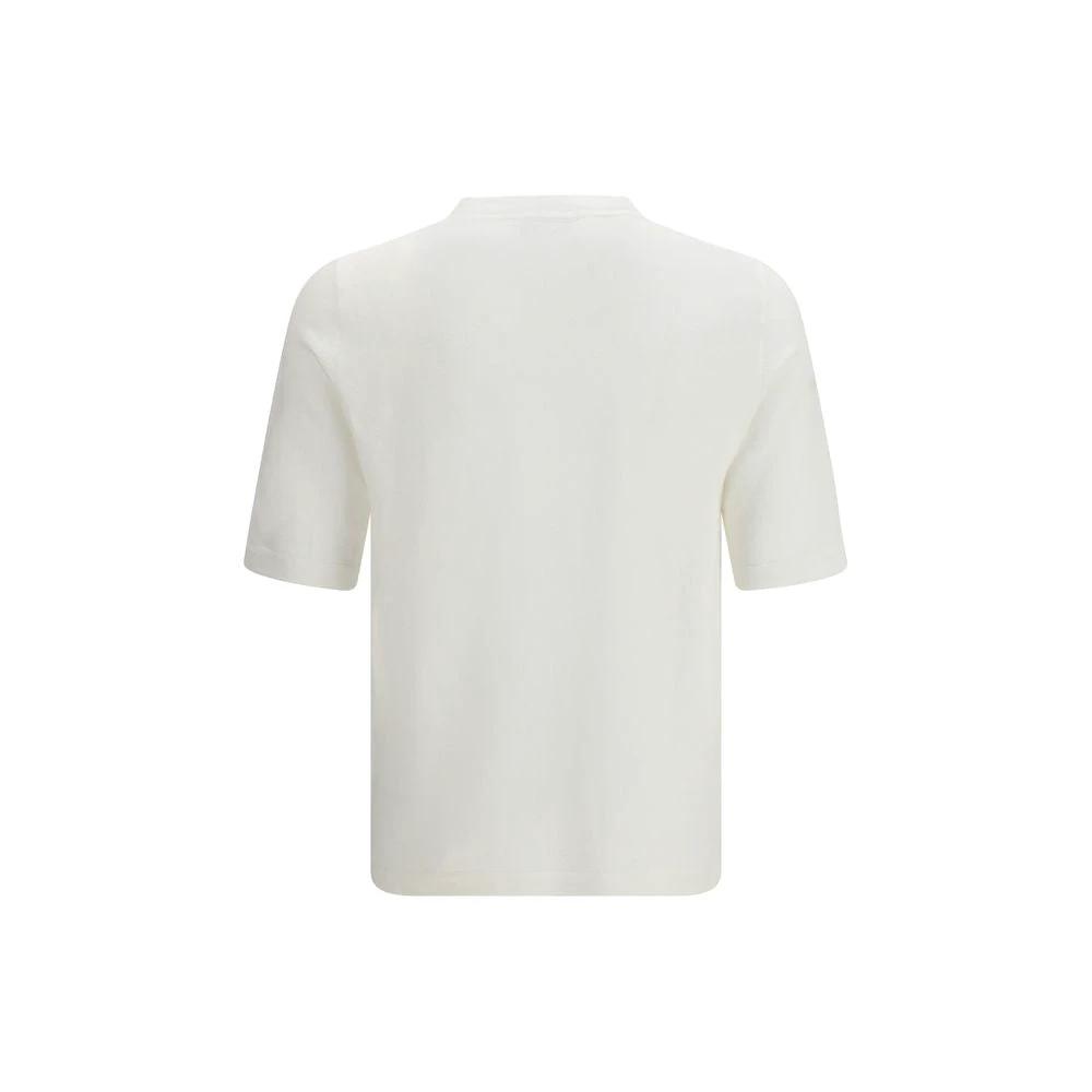 T-shirt en lin blanc Lardini