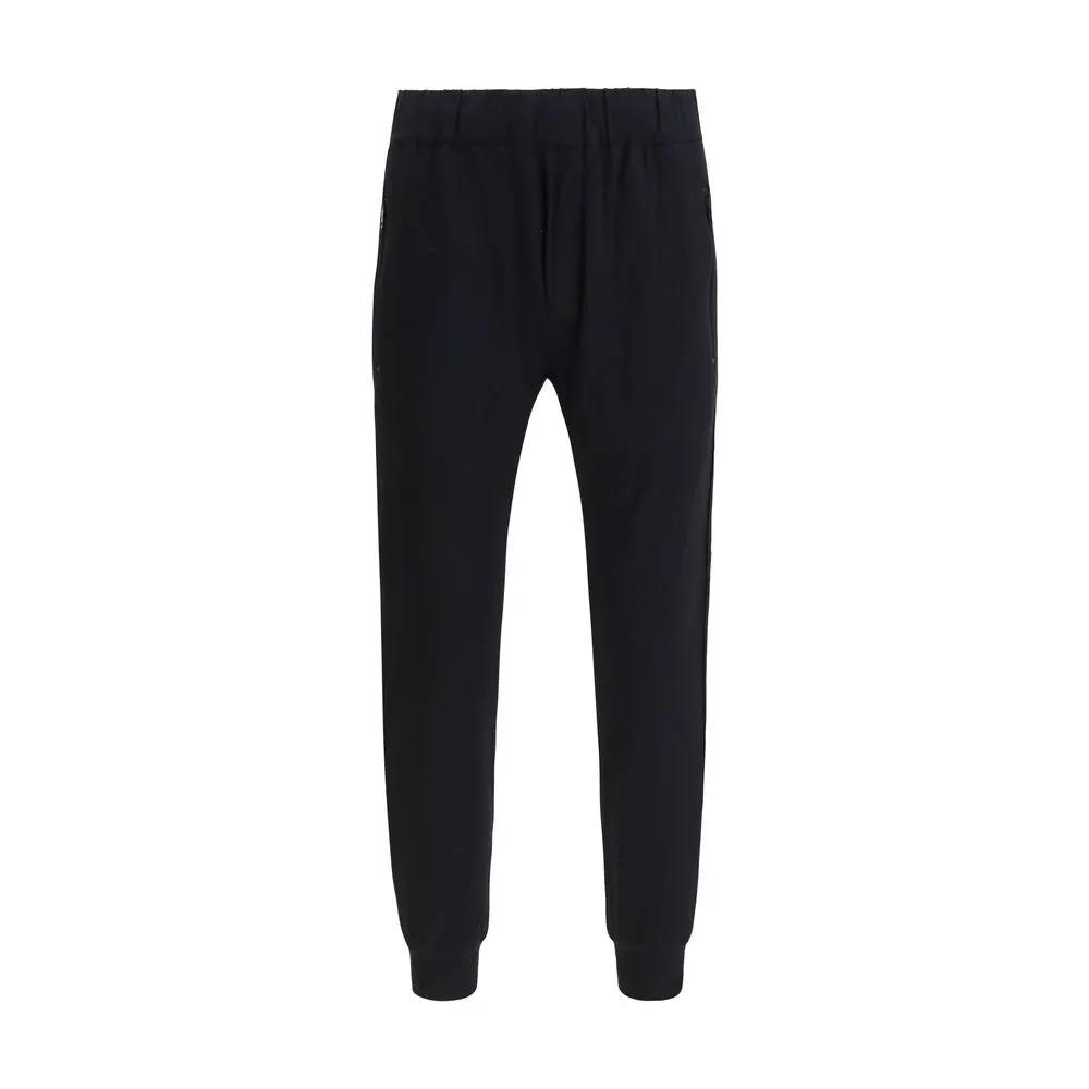 Pantalon décontracté en coton noir Prada