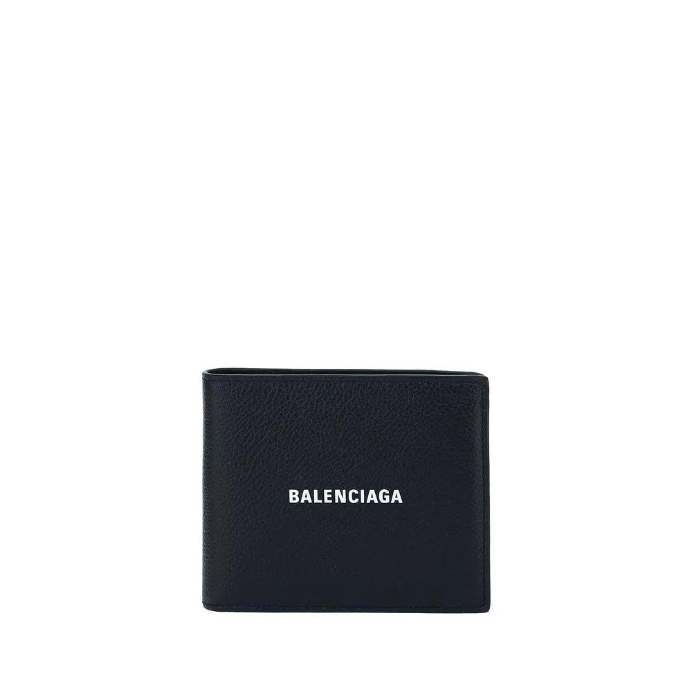Portefeuille Balenciaga Bos Taurus en cuir de veau noir