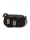 Sac à bandoulière matelassé en cuir noir Versace