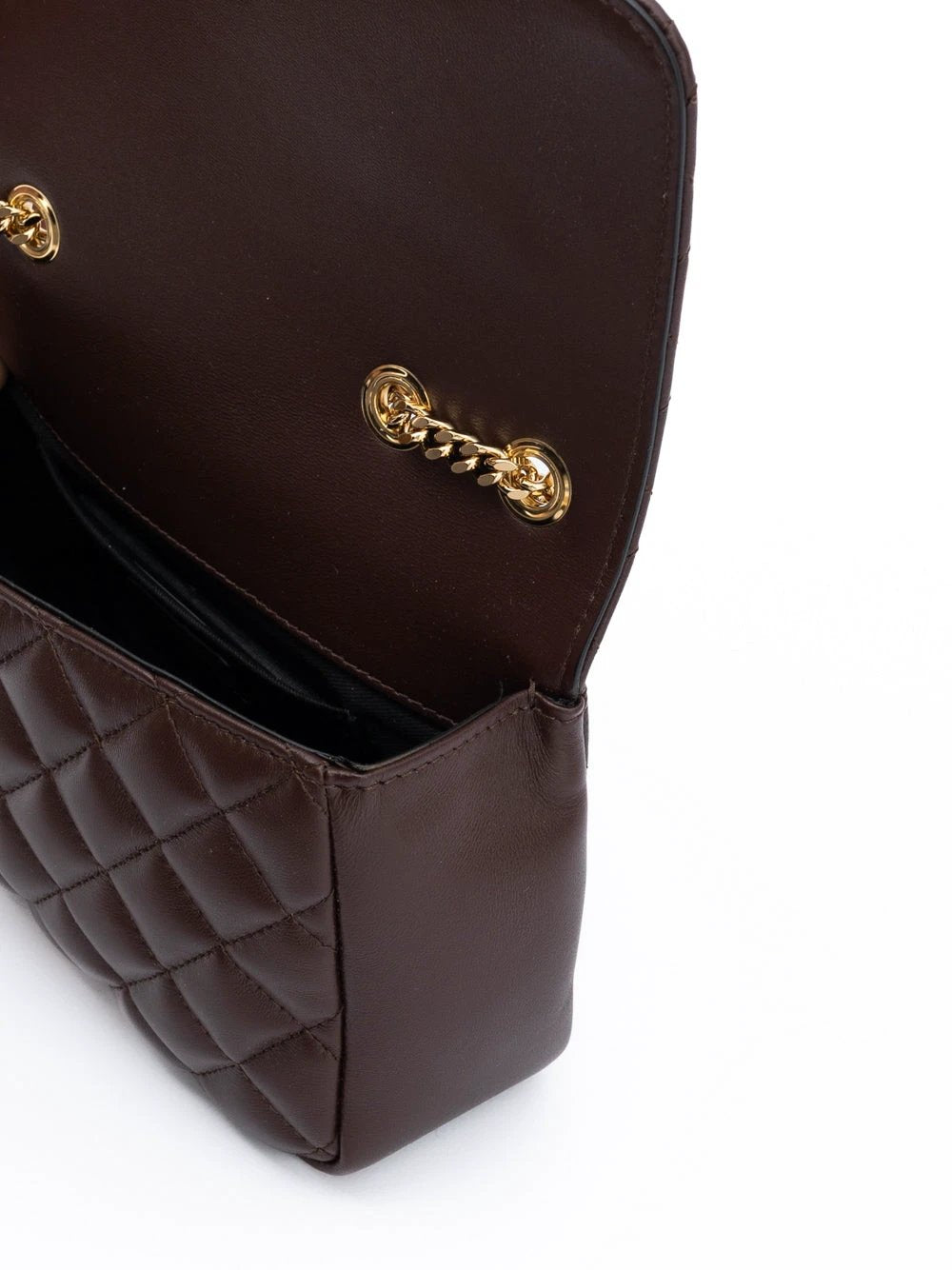 Sac bandoulière Versace en cuir matelassé marron
