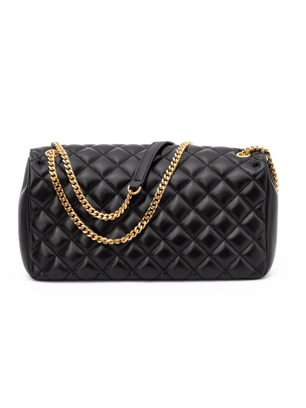 Sac bandoulière Versace en cuir matelassé noir