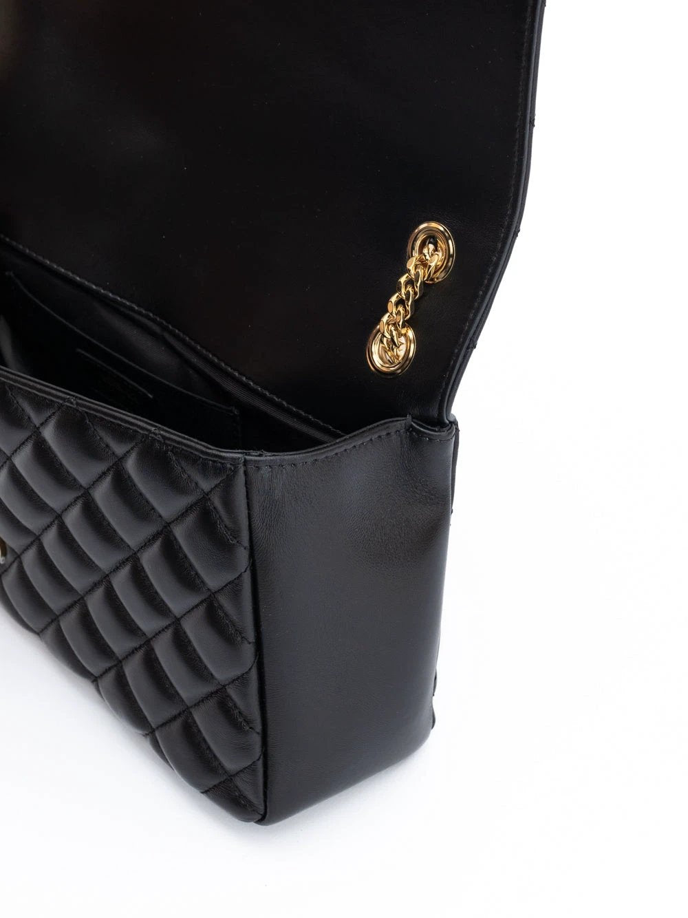Sac bandoulière Versace en cuir matelassé noir