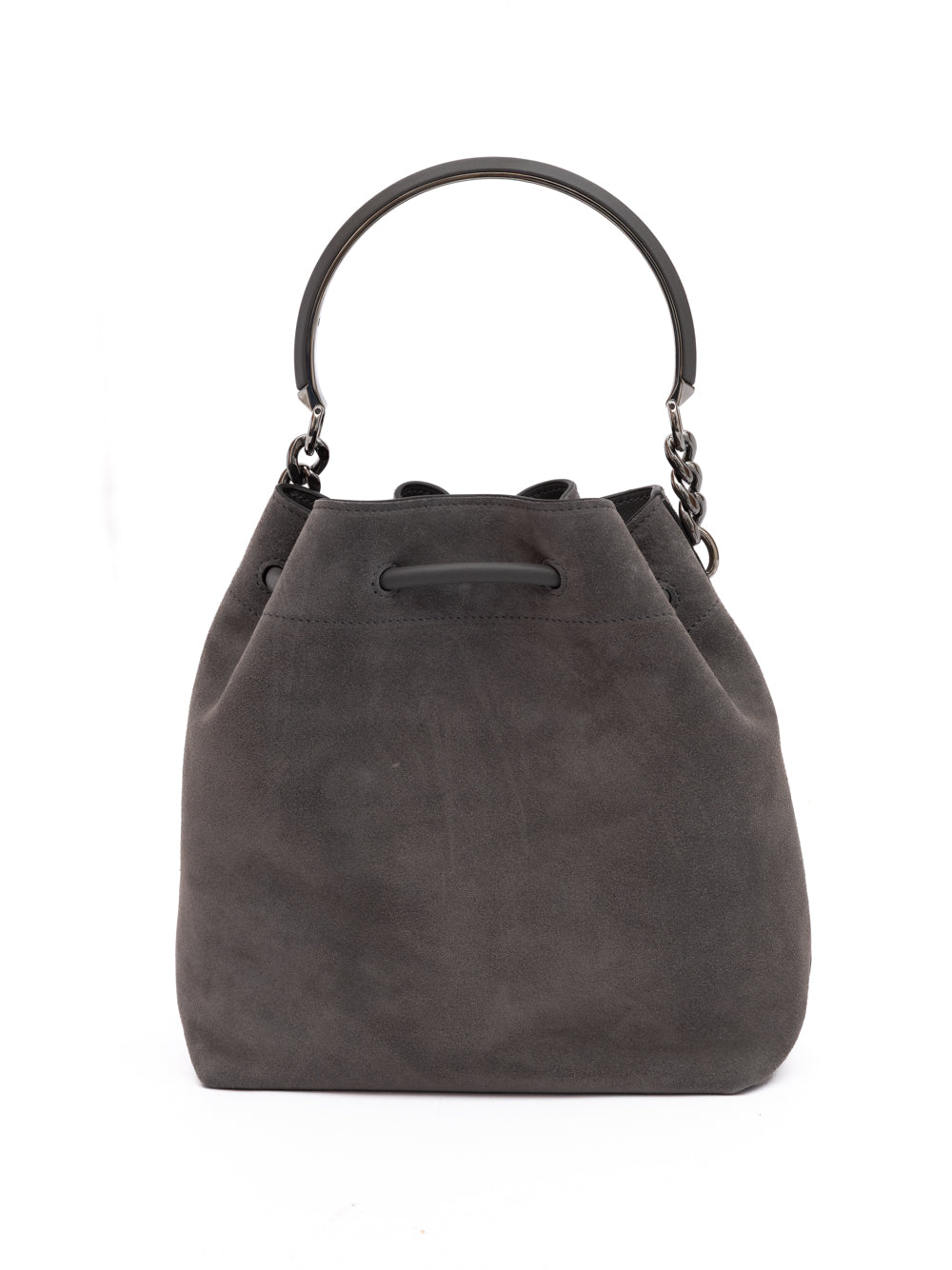 Seau Jimmy Choo Bon Bon en daim gris foncé