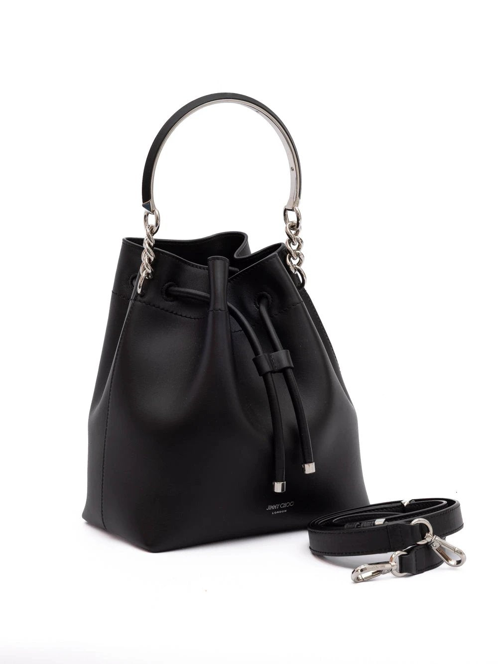 Seau Jimmy Choo Bon Bon en cuir noir