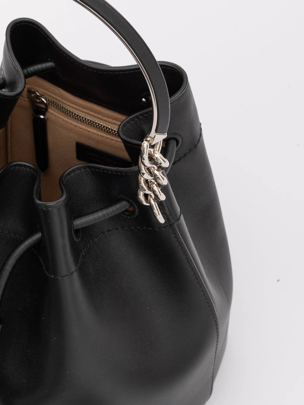 Seau Jimmy Choo Bon Bon en cuir noir
