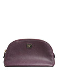 Portefeuille zippé Dolce & Gabbana en cuir violet foncé avec logo DG