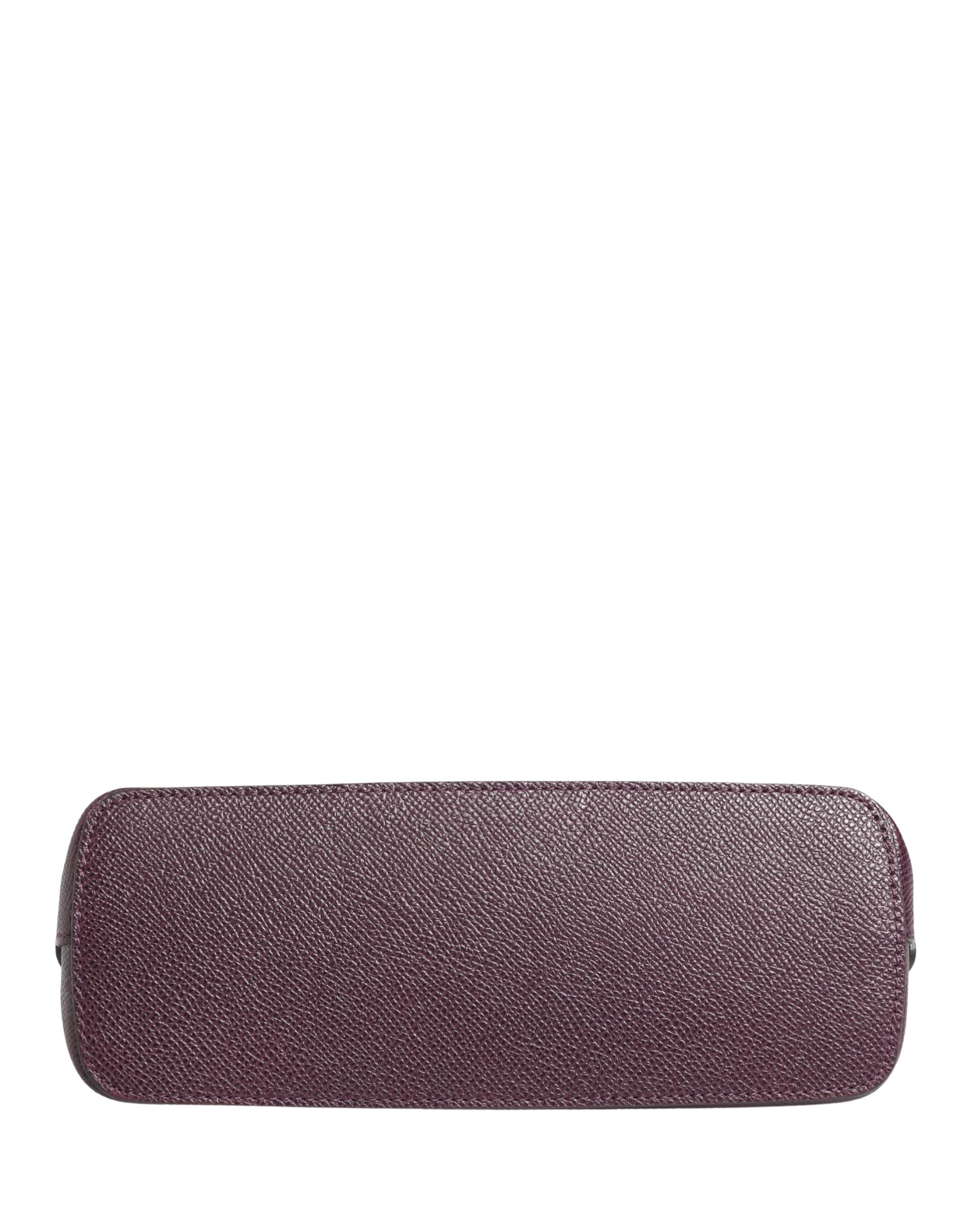 Portefeuille zippé Dolce & Gabbana en cuir violet foncé avec logo DG