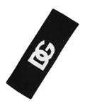 Dolce & Gabbana Homme Cachemire Noir Blanc Bandeau Bonnet à Logo