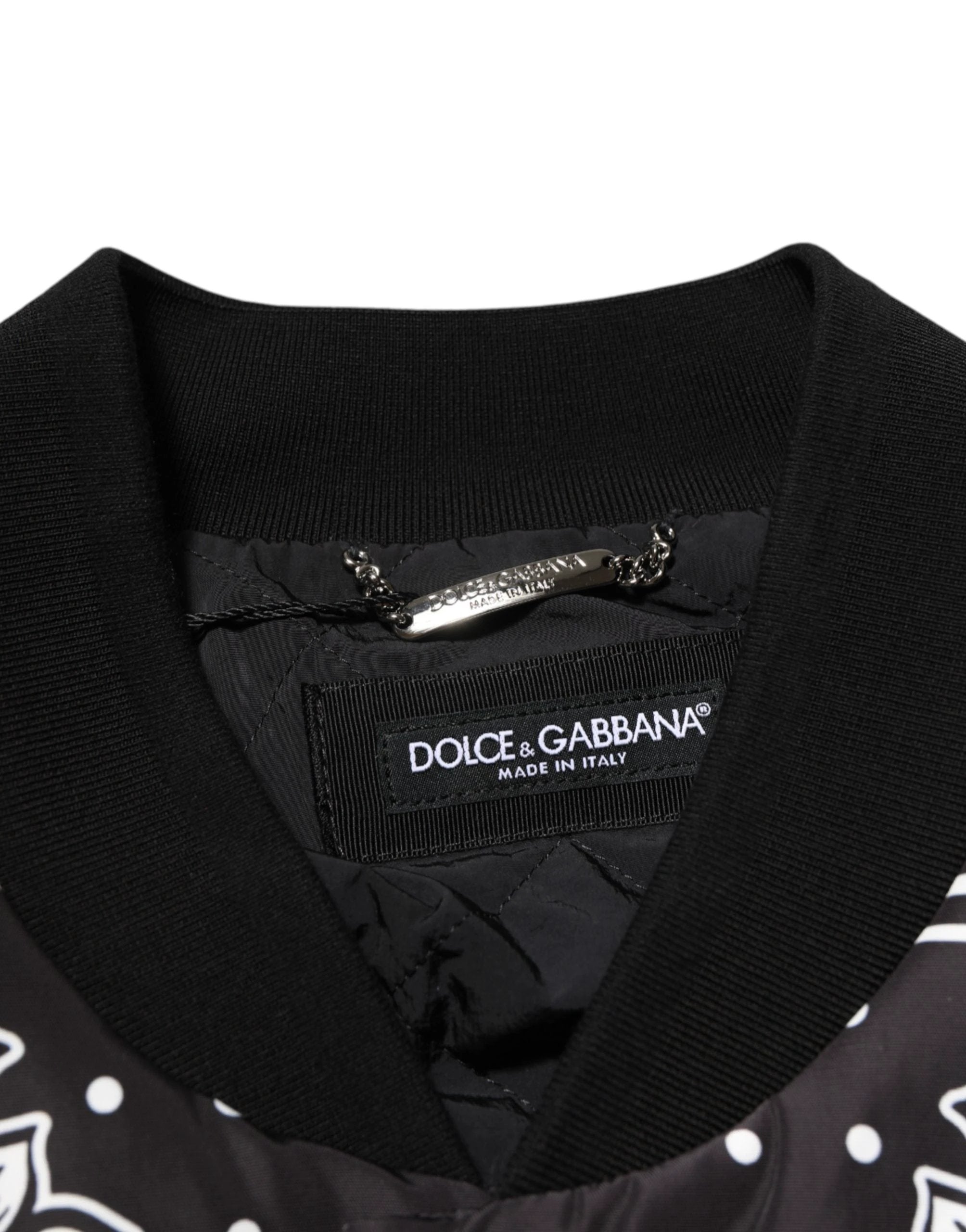 Blouson Homme Dolce & Gabbana Motif Bandana Noir et Blanc