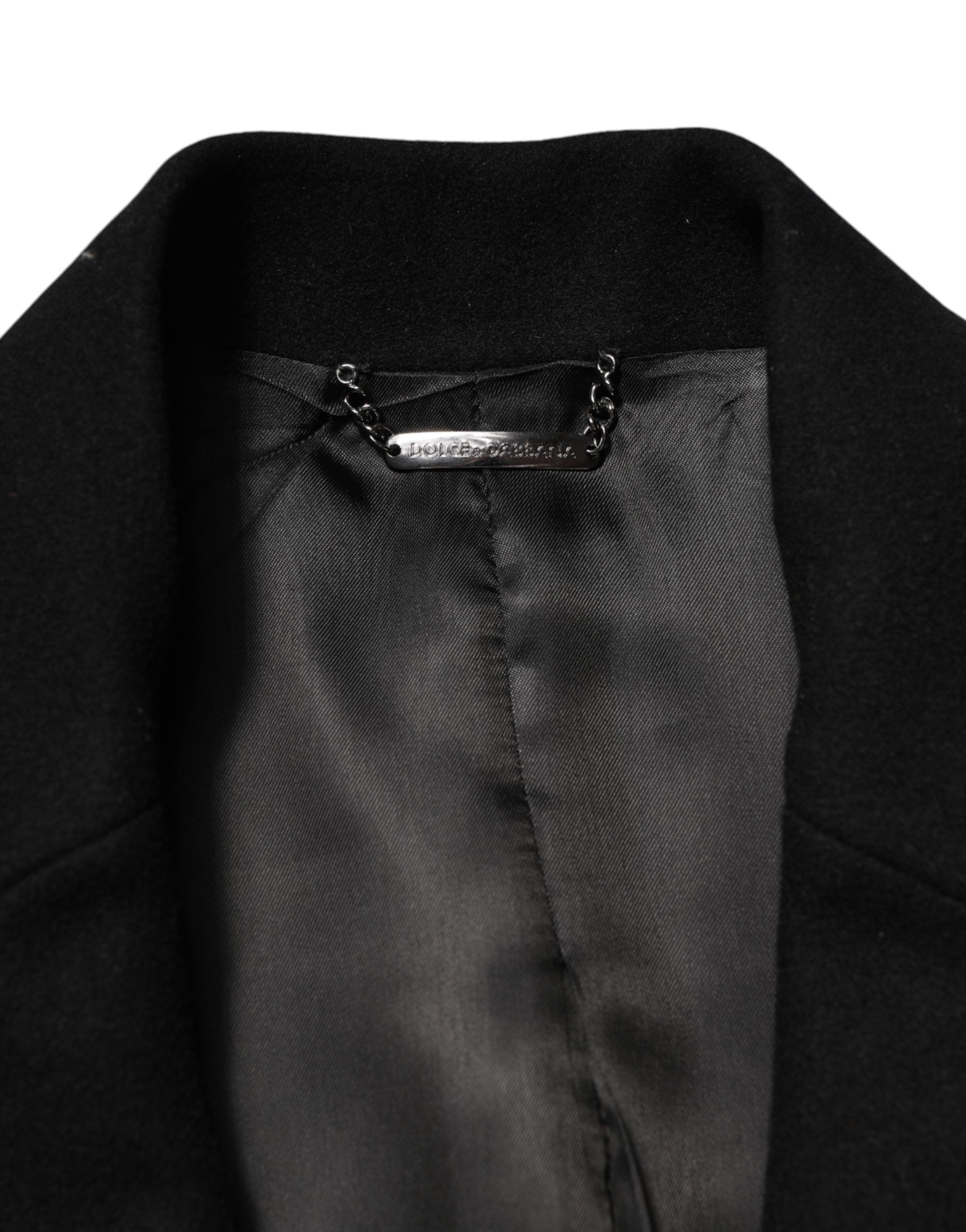 Veste de blazer Dolce & Gabbana noire à blason et boutonnage simple
